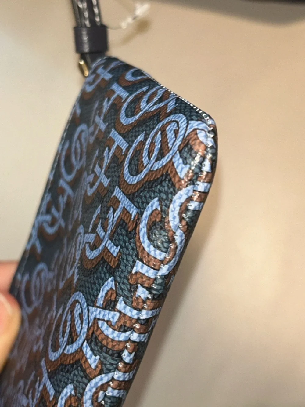 Coach Monogram Wristlet - Blue & Brown - Picture 6 of 10